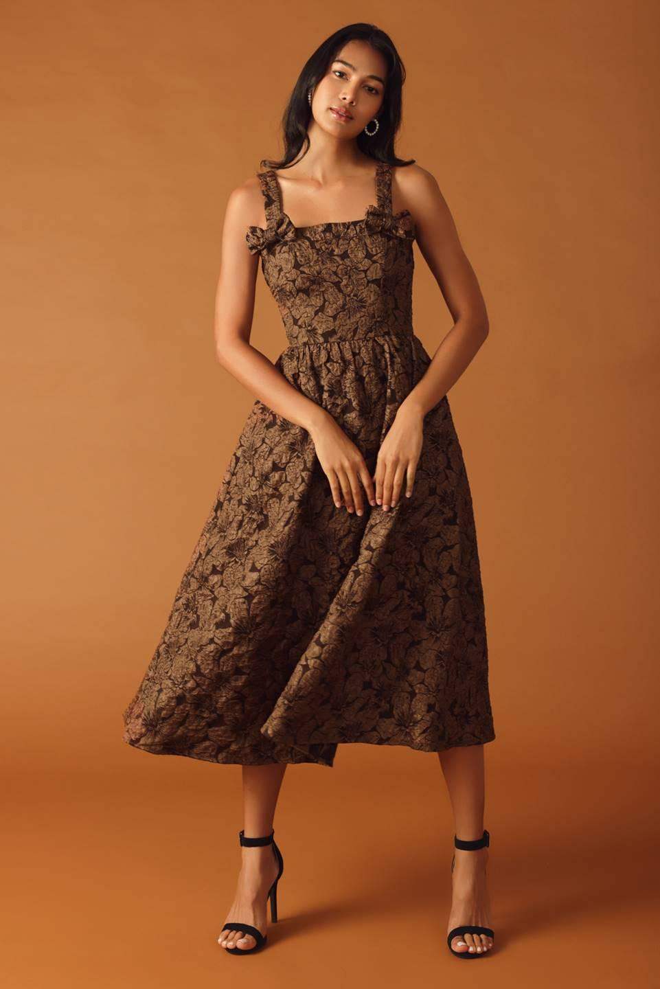 LOST IN TIME WOVEN MIDI DRESS - Flying Tomato - Flyclothing LLC