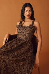 LOST IN TIME WOVEN MIDI DRESS - Flying Tomato - Flyclothing LLC