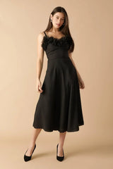 WHISPERING PINES WOVEN MIDI DRESS - Flying Tomato - Flyclothing LLC