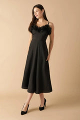WHISPERING PINES WOVEN MIDI DRESS - Flying Tomato - Flyclothing LLC