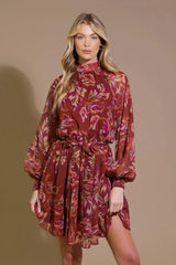 ARTISTIC ESSENCE WOVEN MINI DRESS - Flying Tomato - Flyclothing LLC