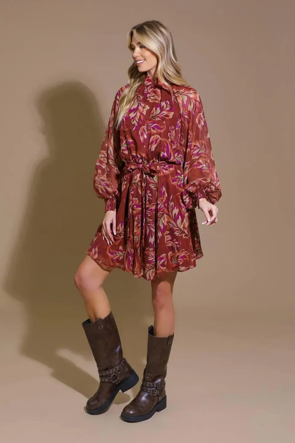 ARTISTIC ESSENCE WOVEN MINI DRESS - Flying Tomato - Flyclothing LLC