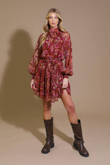 ARTISTIC ESSENCE WOVEN MINI DRESS - Flying Tomato - Flyclothing LLC