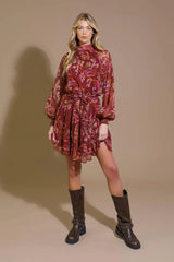 ARTISTIC ESSENCE WOVEN MINI DRESS - Flying Tomato - Flyclothing LLC