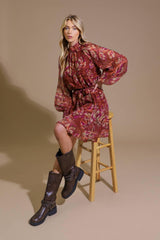 ARTISTIC ESSENCE WOVEN MINI DRESS - Flying Tomato - Flyclothing LLC