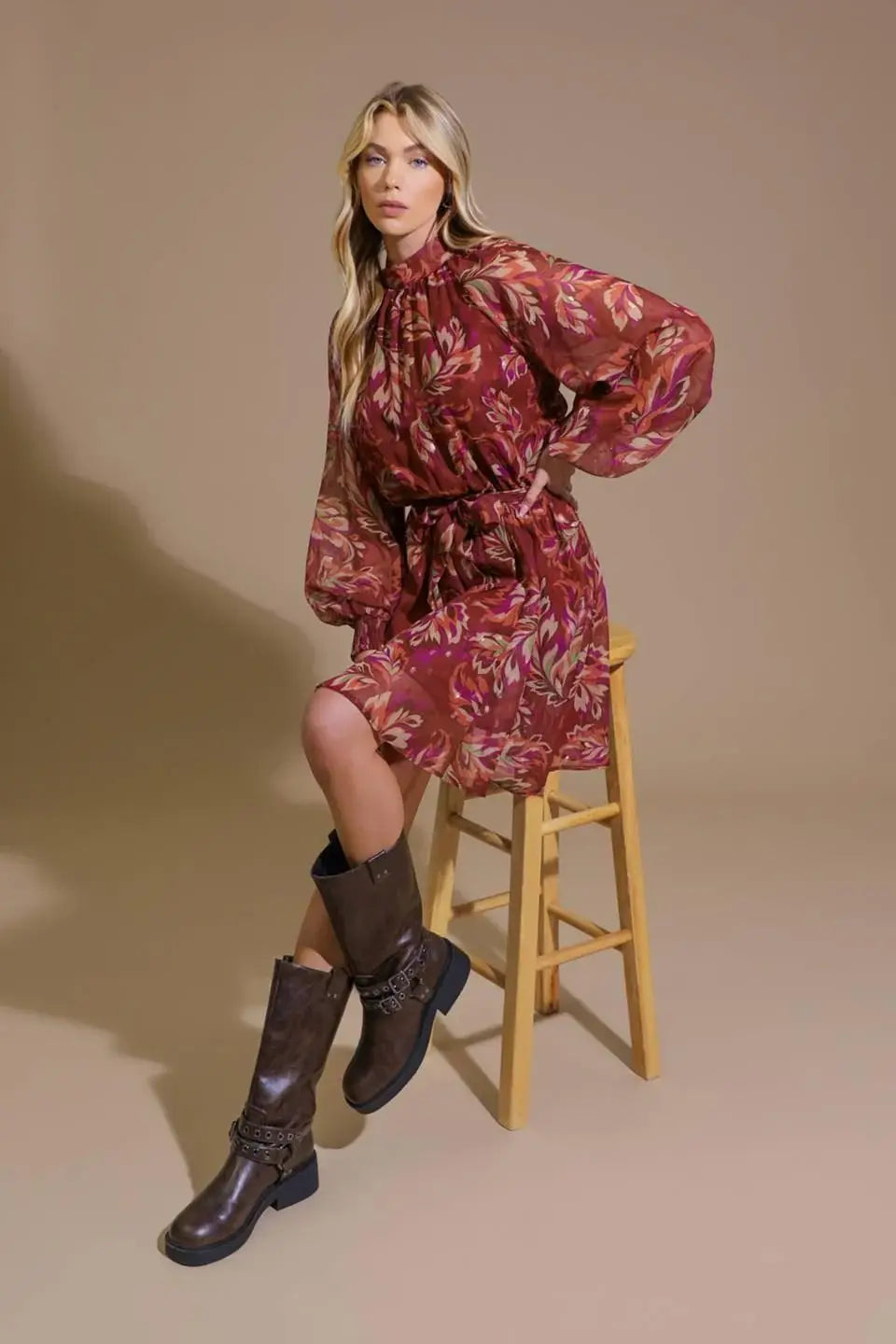 ARTISTIC ESSENCE WOVEN MINI DRESS - Flying Tomato - Flyclothing LLC