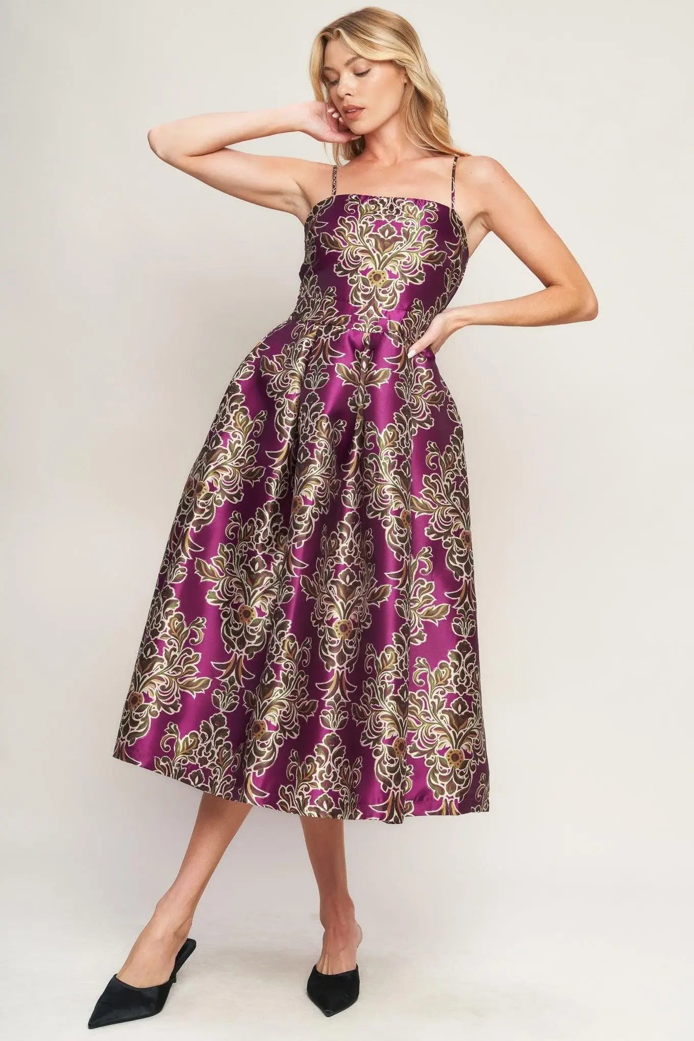 ALONG THE WAY WOVEN MIDI DRESS - Flying Tomato - Flyclothing LLC