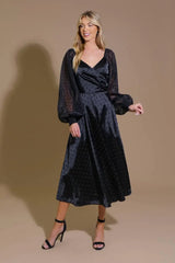 LUMINOUS VIBES WOVEN MIDI DRESS - Flying Tomato - Flyclothing LLC
