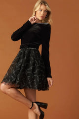 CAFÉ CONVERSATION WOVEN MINI DRESS - Flying Tomato - Flyclothing LLC