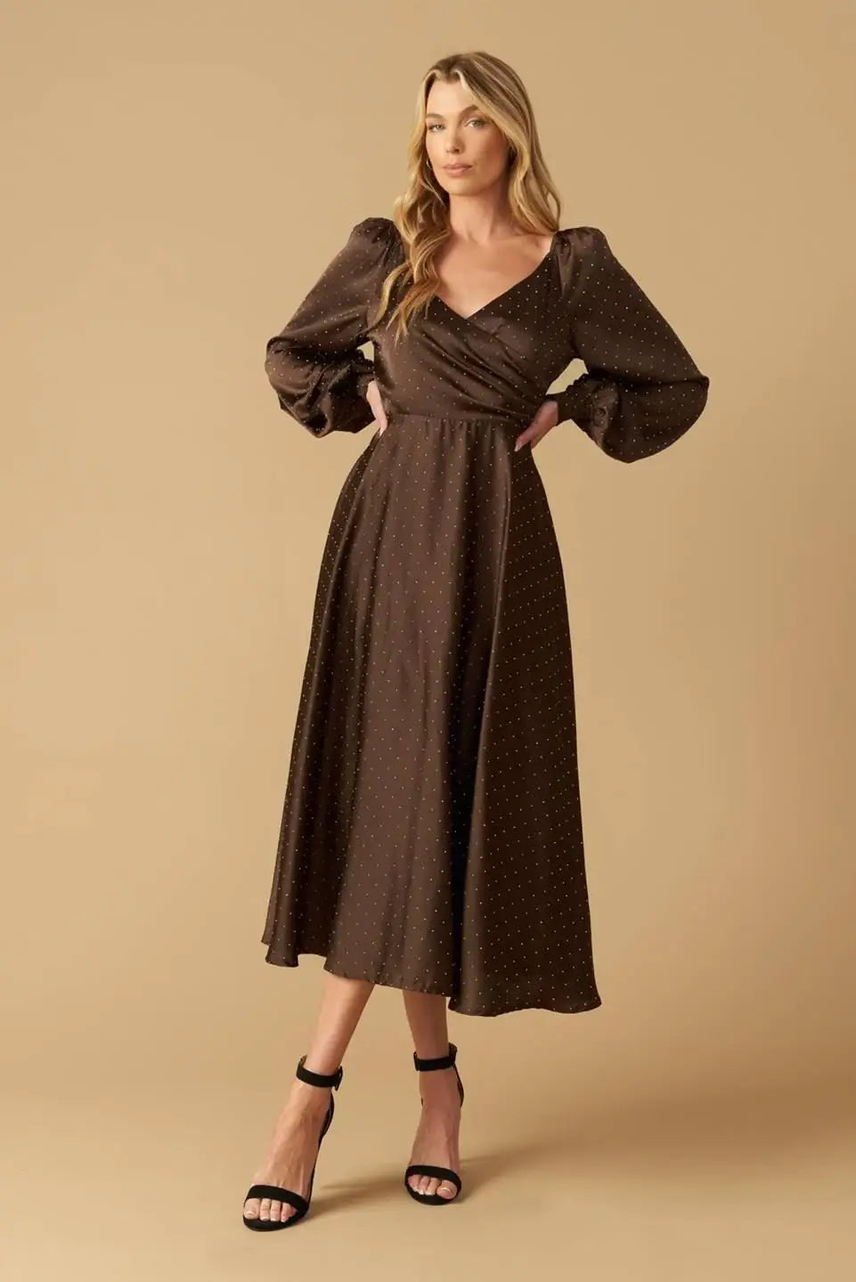 ROMANTIC LOVER EMBELLISHED WOVEN MIDI DRESS - Flying Tomato - Flyclothing LLC
