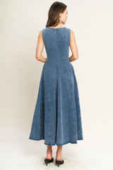 STARS AHEAD DENIM MIDI DRESS - Flying Tomato - Flyclothing LLC