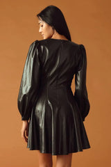 CHANGE OF PACE FAUX LEATHER MINI DRESS - Flying Tomato - Flyclothing LLC