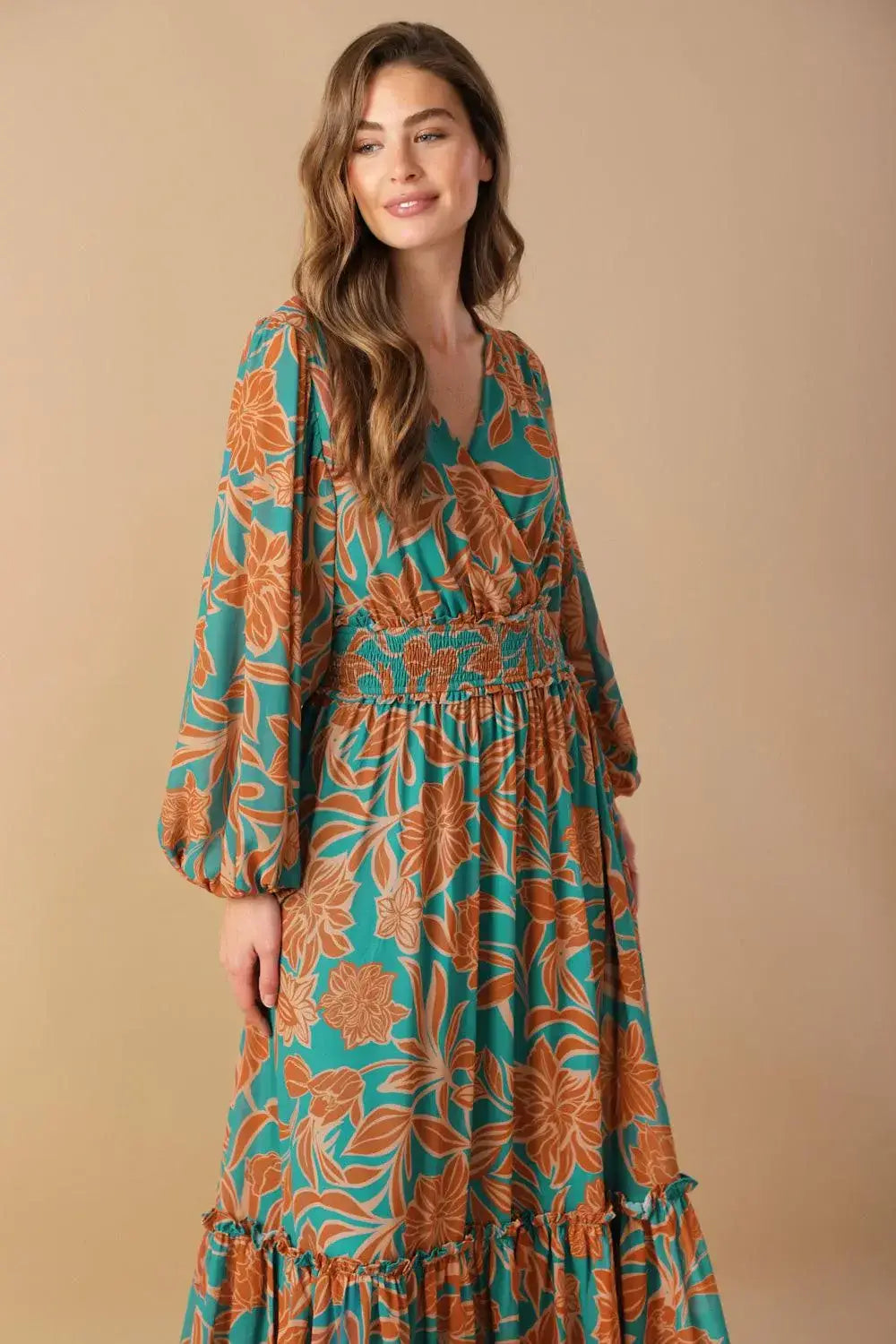 FLEETING FAUNA WOVEN MAXI DRESS - Flying Tomato - Flyclothing LLC