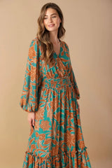 FLEETING FAUNA WOVEN MAXI DRESS - Flying Tomato - Flyclothing LLC