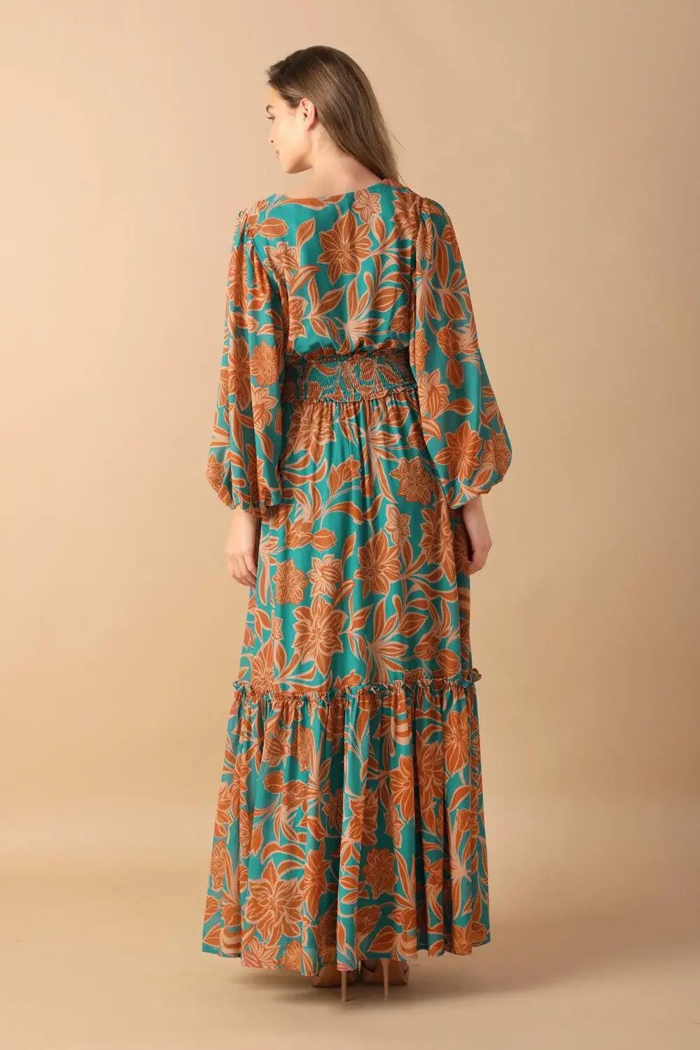 FLEETING FAUNA WOVEN MAXI DRESS - Flying Tomato - Flyclothing LLC