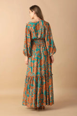 FLEETING FAUNA WOVEN MAXI DRESS - Flying Tomato - Flyclothing LLC