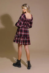 BE WITH YOU WOVEN PLAID MINI DRESS - Flying Tomato - Flyclothing LLC
