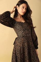RUSTIC ALLURE WOVEN MIDI DRESS - Flying Tomato - Flyclothing LLC