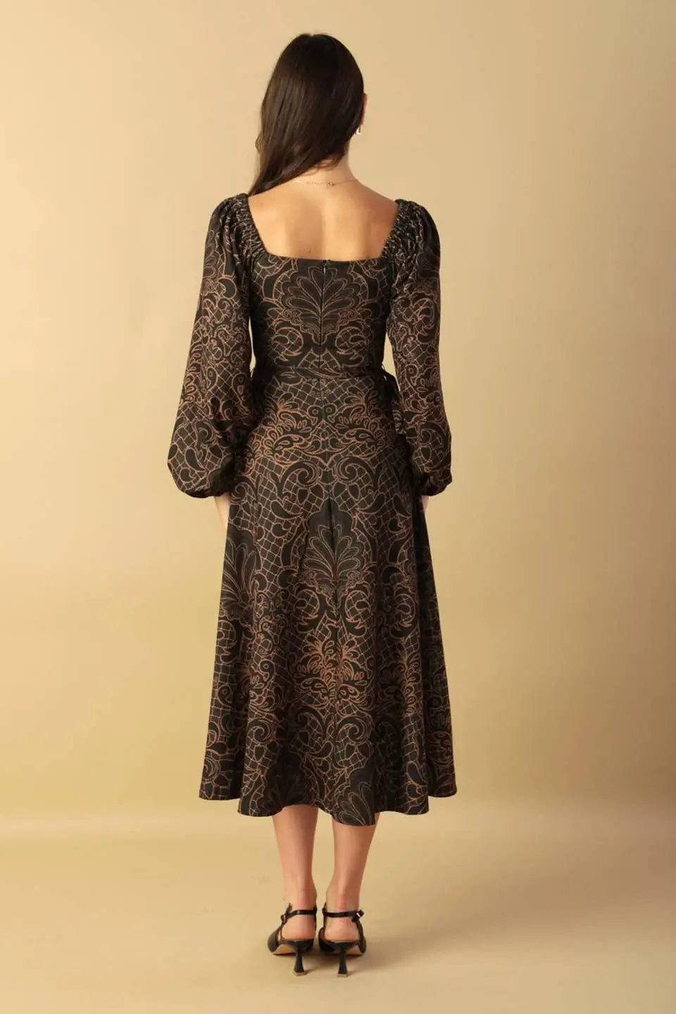 RUSTIC ALLURE WOVEN MIDI DRESS - Flying Tomato - Flyclothing LLC