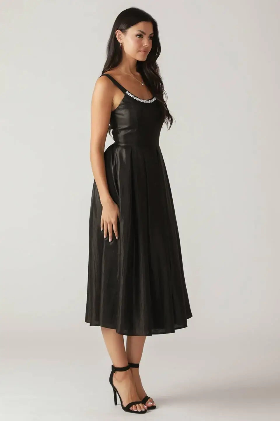 FLUTTERING FIELDS WOVEN MIDI DRESS - Flying Tomato - Flyclothing LLC
