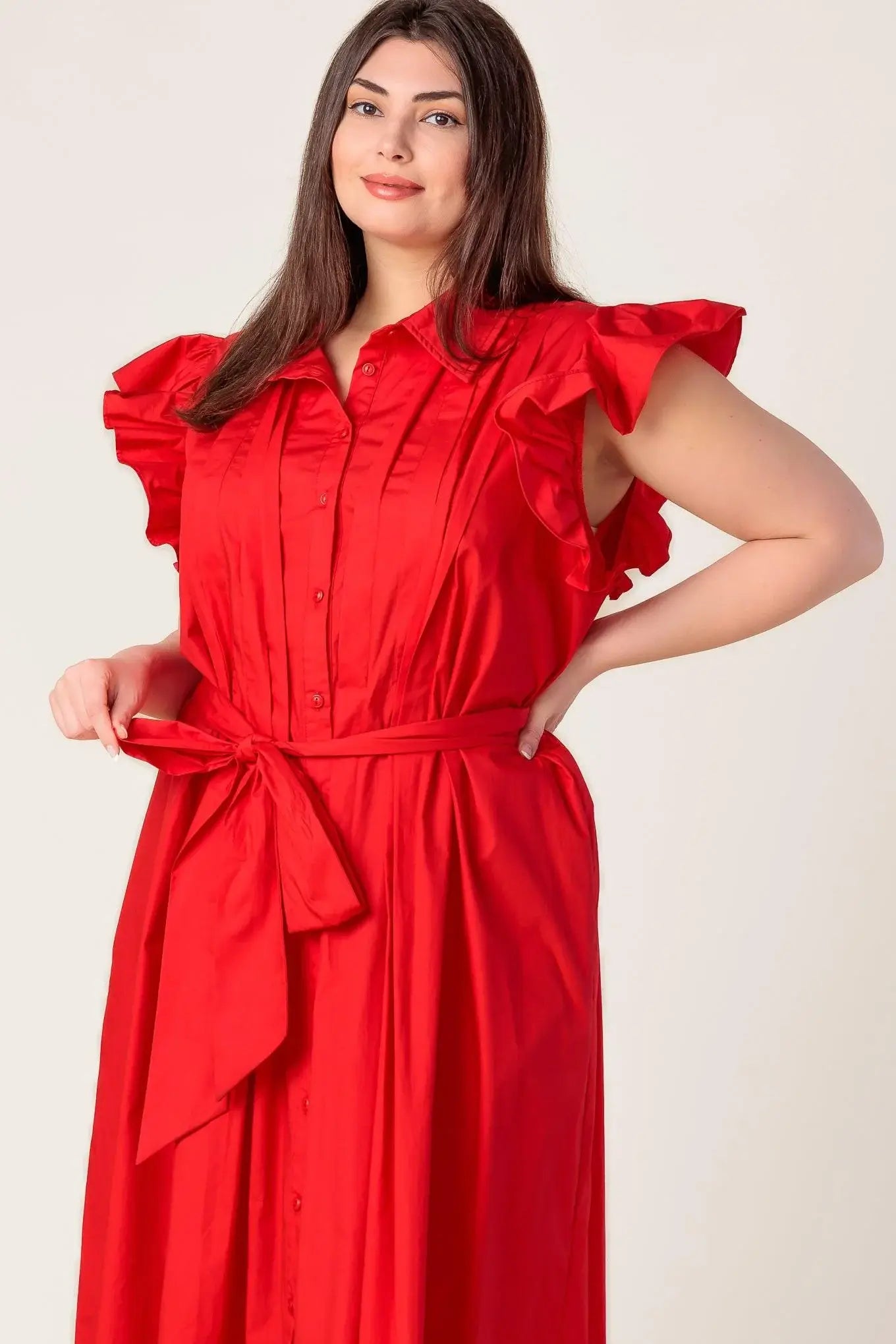 GLIMPSE IN TIME WOVEN MIDI DRESS - Flying Tomato - Flyclothing LLC
