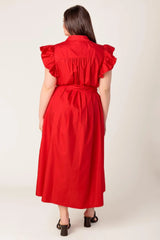 GLIMPSE IN TIME WOVEN MIDI DRESS - Flying Tomato - Flyclothing LLC