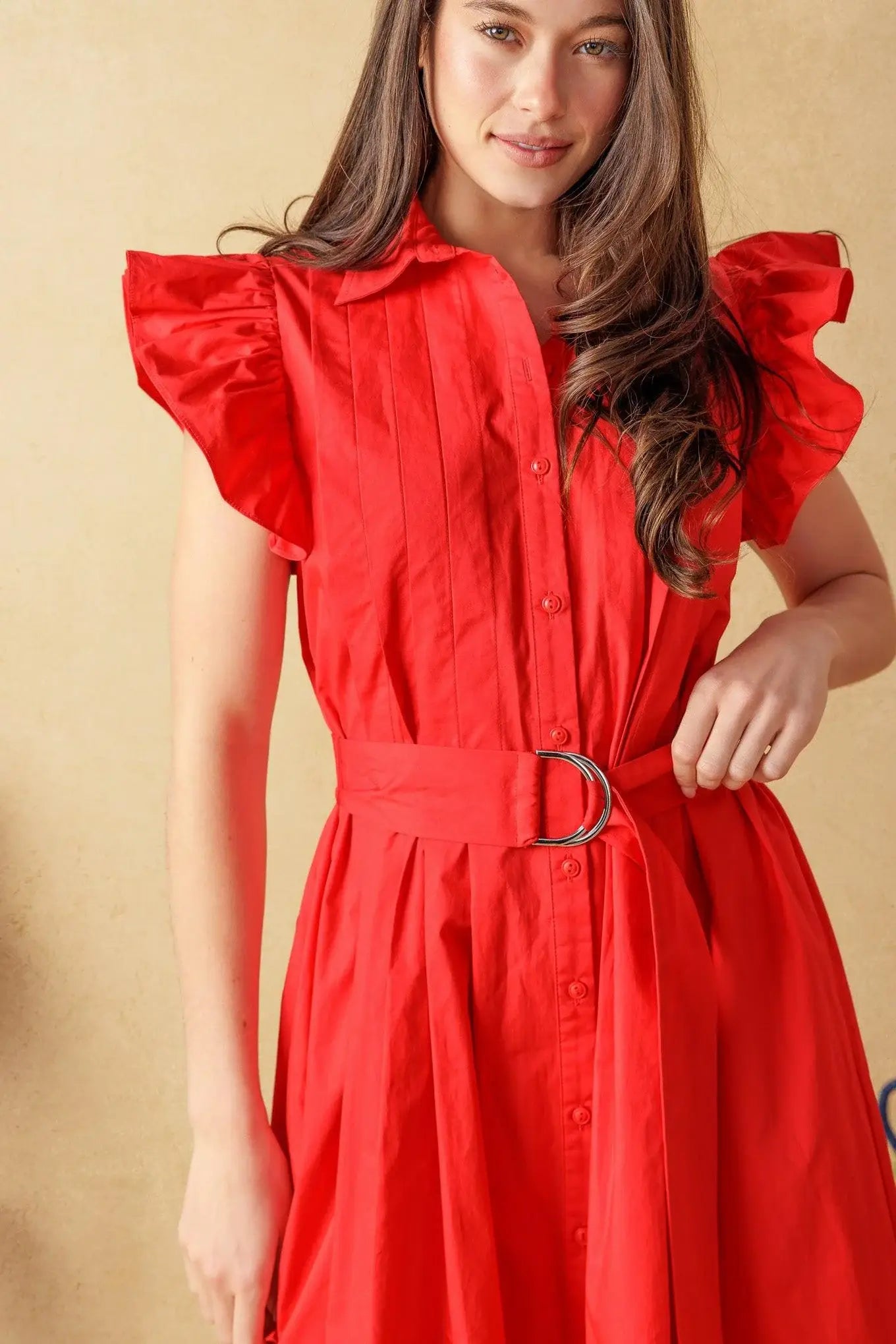 GLIMPSE IN TIME WOVEN MIDI DRESS - Flying Tomato - Flyclothing LLC
