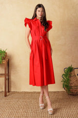 GLIMPSE IN TIME WOVEN MIDI DRESS - Flying Tomato - Flyclothing LLC