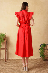 GLIMPSE IN TIME WOVEN MIDI DRESS - Flying Tomato - Flyclothing LLC