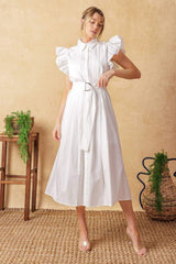 GLIMPSE IN TIME WOVEN MIDI DRESS - Flying Tomato - Flyclothing LLC