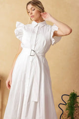 GLIMPSE IN TIME WOVEN MIDI DRESS - Flying Tomato - Flyclothing LLC
