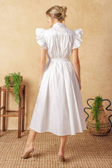 GLIMPSE IN TIME WOVEN MIDI DRESS - Flying Tomato - Flyclothing LLC