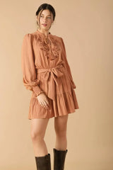 WANDERING MIND WOVEN MINI DRESS - Flying Tomato - Flyclothing LLC
