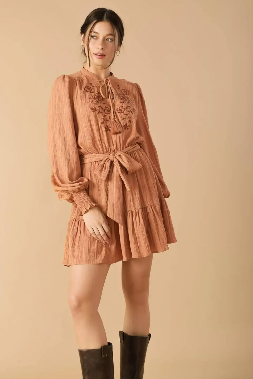 WANDERING MIND WOVEN MINI DRESS - Flying Tomato - Flyclothing LLC