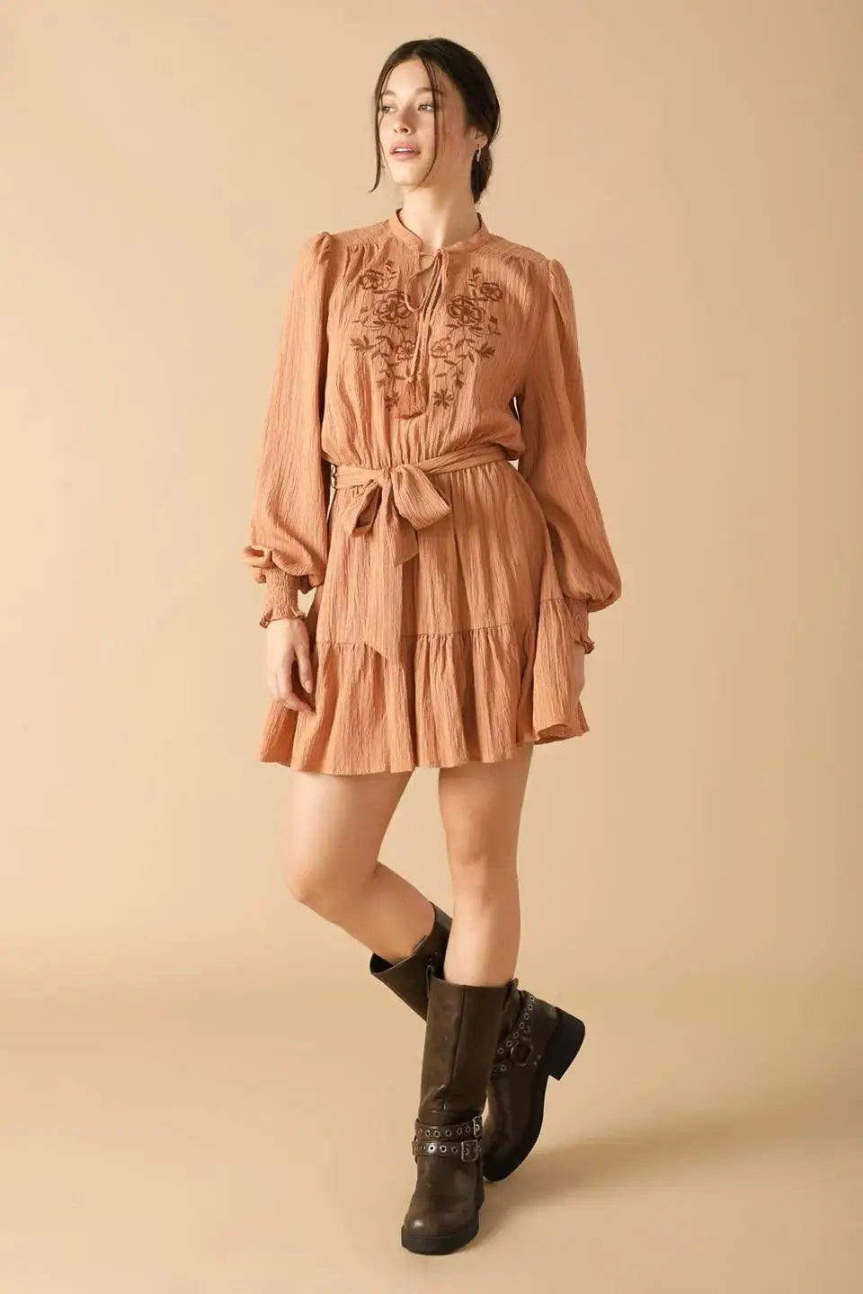 WANDERING MIND WOVEN MINI DRESS - Flying Tomato - Flyclothing LLC