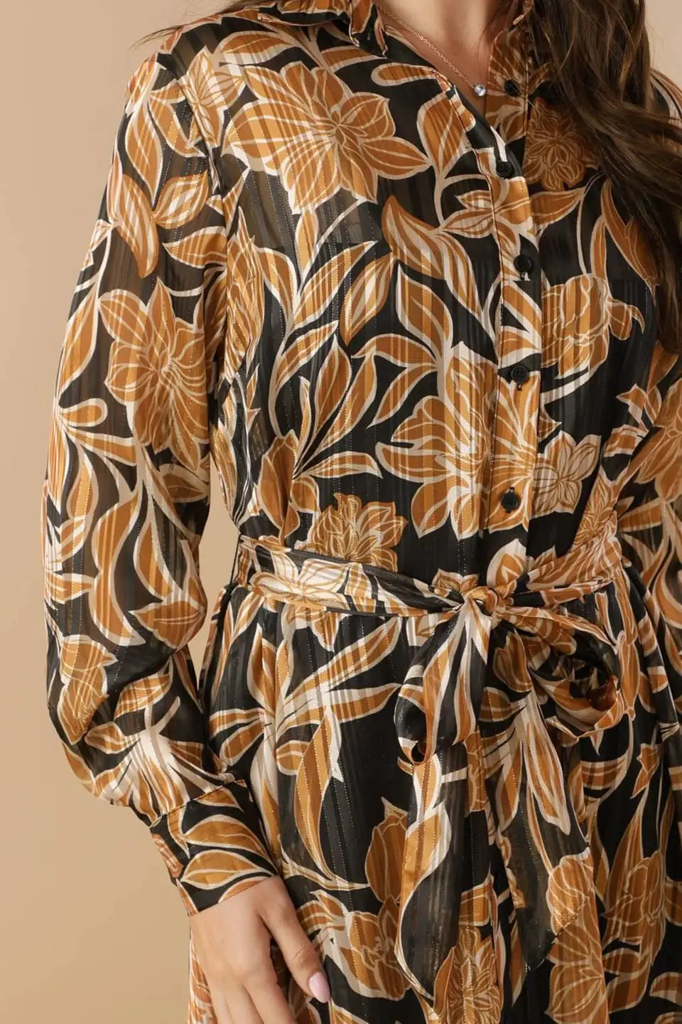 BETWEEN THE LINES WOVEN MIDI DRESS - Flying Tomato - Flyclothing LLC