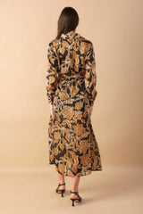 BETWEEN THE LINES WOVEN MIDI DRESS - Flying Tomato - Flyclothing LLC