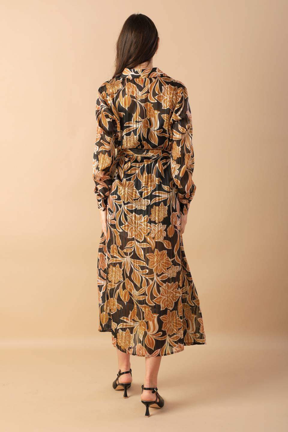 BETWEEN THE LINES WOVEN MIDI DRESS - Flying Tomato - Flyclothing LLC