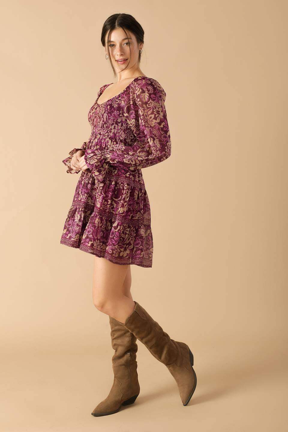 SERENE RADIANCE WOVEN MINI DRESS - Flying Tomato - Flyclothing LLC
