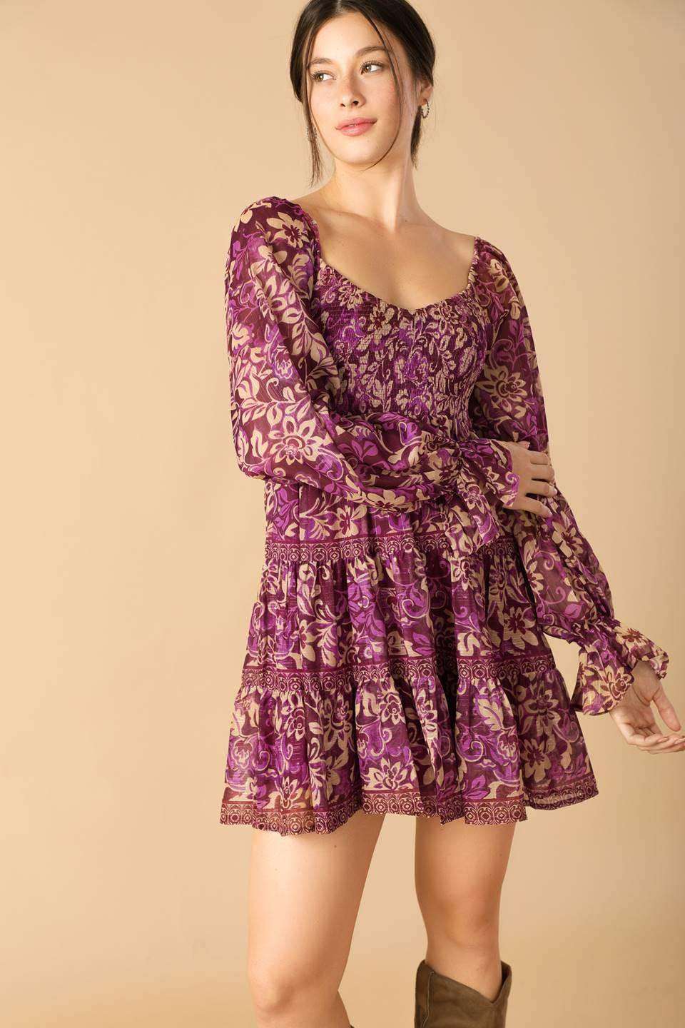 SERENE RADIANCE WOVEN MINI DRESS - Flying Tomato - Flyclothing LLC
