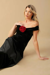 BE THERE FOR YOU VELVET MIDI DRESS - Flying Tomato - Flyclothing LLC
