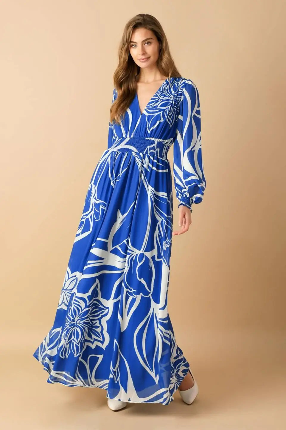 DANCING DEWDROPS WOVEN MAXI DRESS - Flying Tomato - Flyclothing LLC