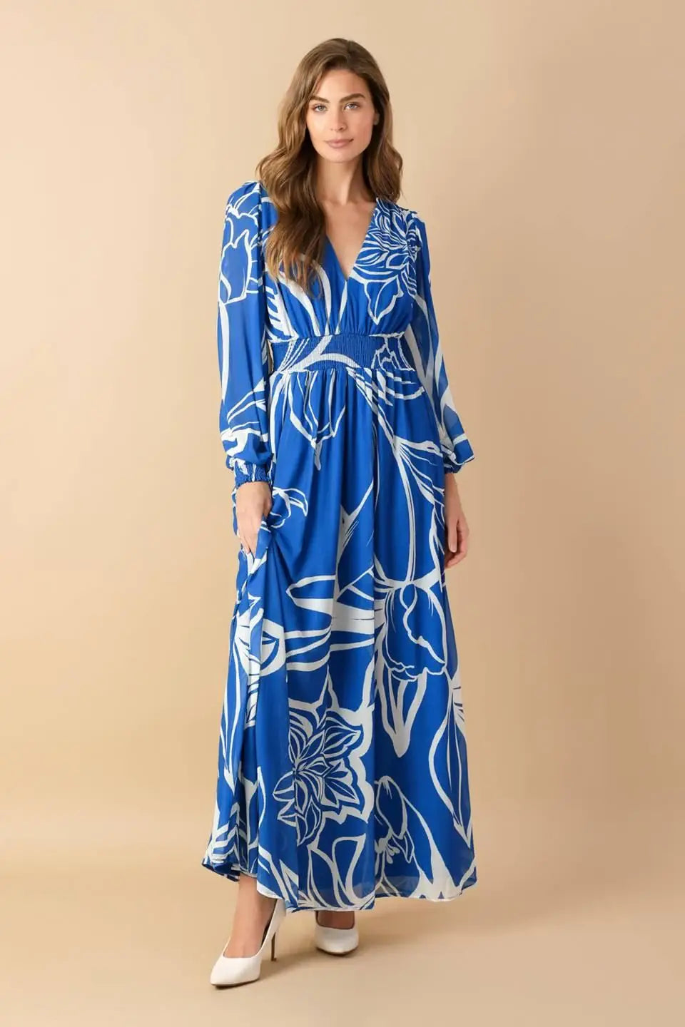 DANCING DEWDROPS WOVEN MAXI DRESS - Flying Tomato - Flyclothing LLC