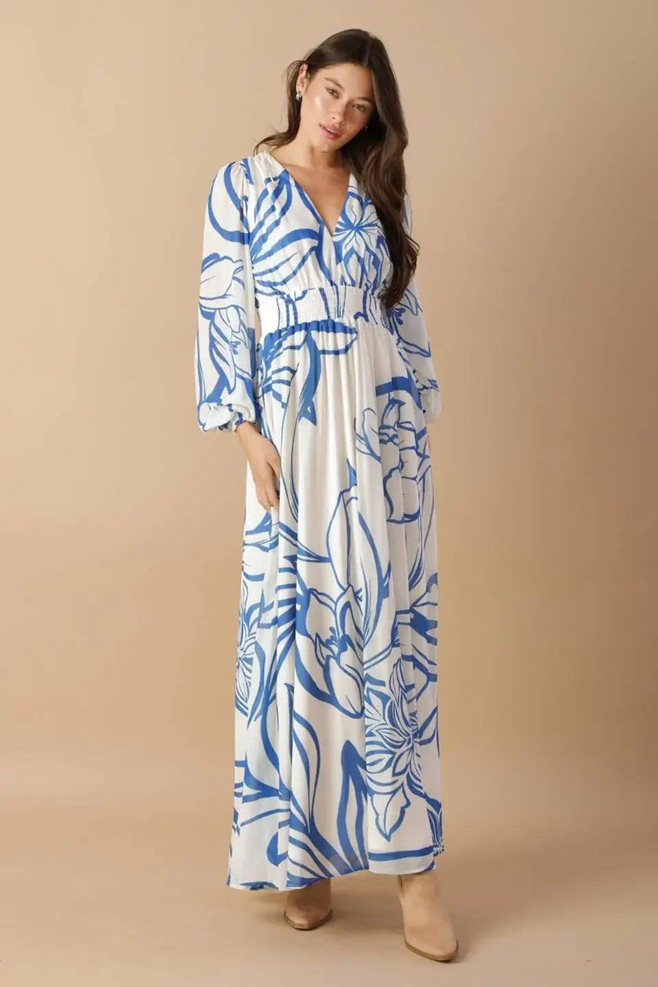 DANCING DEWDROPS WOVEN MAXI DRESS - Flying Tomato - Flyclothing LLC