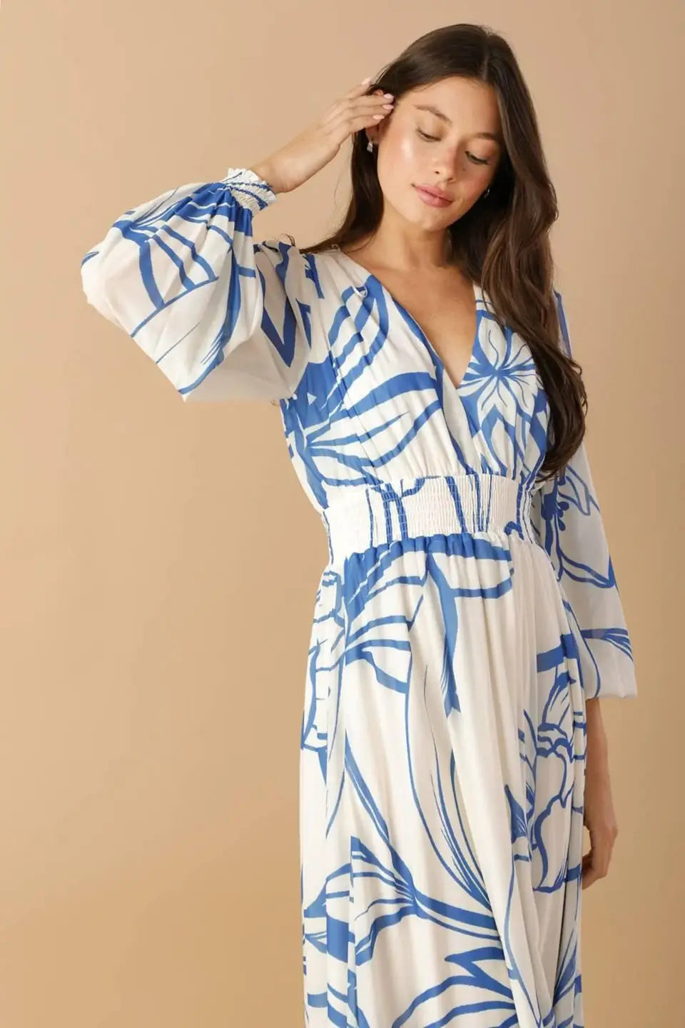 DANCING DEWDROPS WOVEN MAXI DRESS - Flying Tomato - Flyclothing LLC
