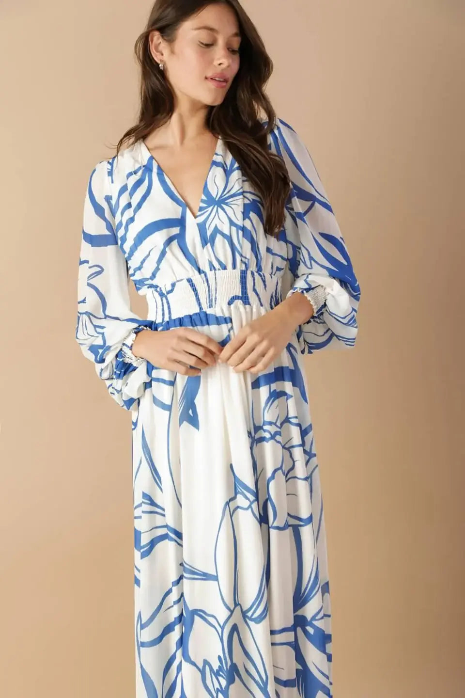 DANCING DEWDROPS WOVEN MAXI DRESS - Flying Tomato - Flyclothing LLC