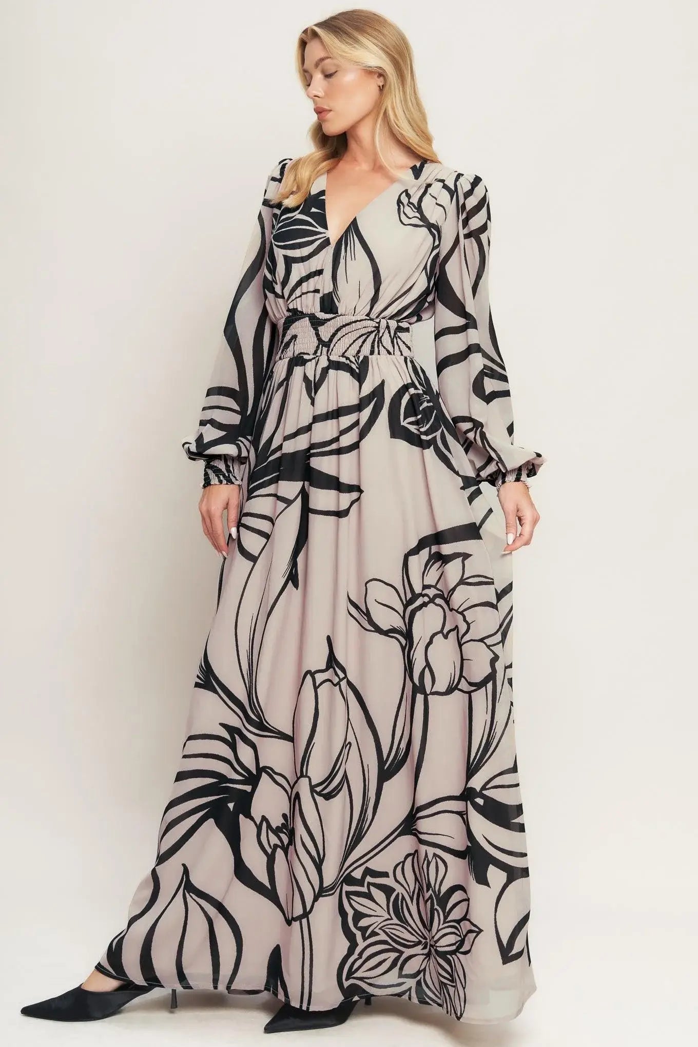 DANCING DEWDROPS WOVEN MAXI DRESS - Flying Tomato - Flyclothing LLC
