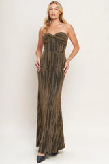 SACRED PROMISES METALLIC WOVEN MAXI DRESS - Flying Tomato - Flyclothing LLC