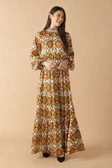 CELESTIAL CASCADE WOVEN MAXI DRESS - Flying Tomato - Flyclothing LLC