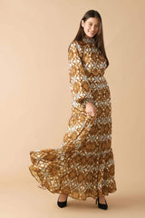 CELESTIAL CASCADE WOVEN MAXI DRESS - Flying Tomato - Flyclothing LLC
